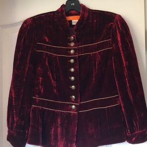 Cynthia Steffe deep red Velvet Jacket